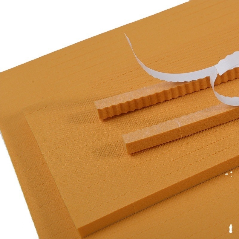 Die Cutting EPDM Rubber Foam Sponge with Adhesive Color Orange Dimension 10x300x380mm