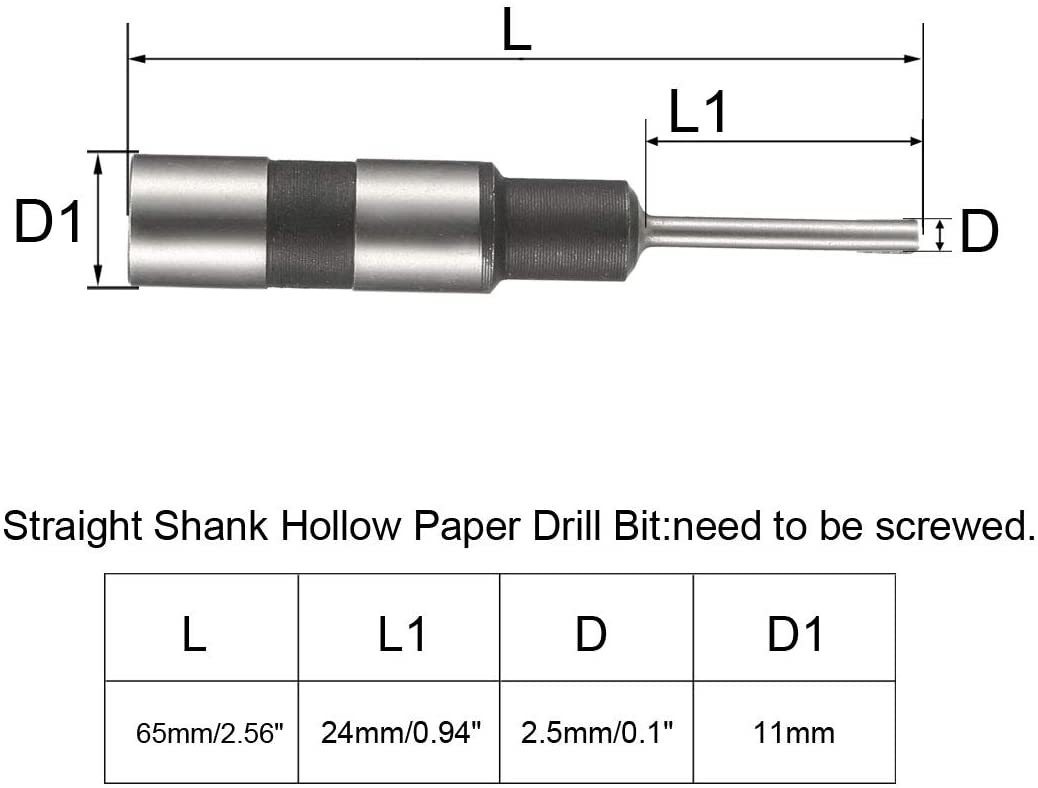 Professional Paper Drill Bits with 28.5mm Collar Length and 3.0-10.0mm Drill Diameter