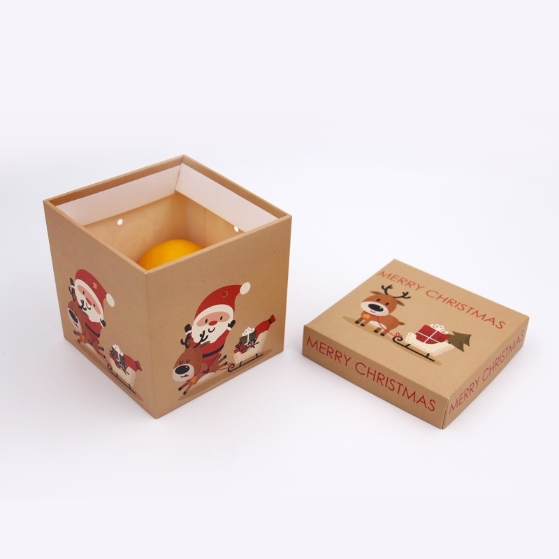 Eco-friendly Christmas Eve Apple Gift Box Recyclable and CMYK 4 Color Offest Printing