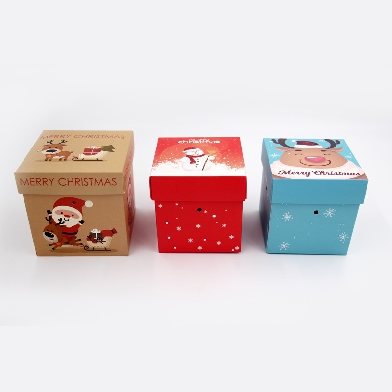 Eco-friendly Christmas Eve Apple Gift Box Recyclable and CMYK 4 Color Offest Printing