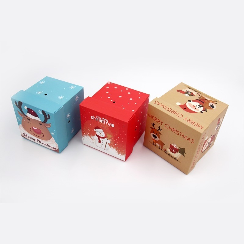 Eco-friendly Christmas Eve Apple Gift Box Recyclable and CMYK 4 Color Offest Printing