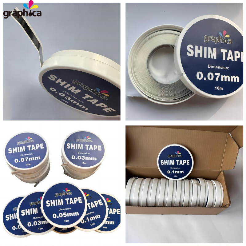 0.03/0.05/0.07/0.1MM Steel Shim Tape with Adhesive and Printing Materials Width 6mm
